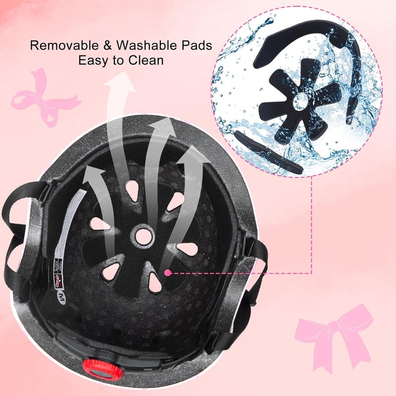 FIODAY Helmet for Kids 8-14, Kids Bike Helmet with DIY Bow, Adjustable Youth Bike Helmets Girls Helmets for Skating Bicycle Scooter Skateboard - Image 2